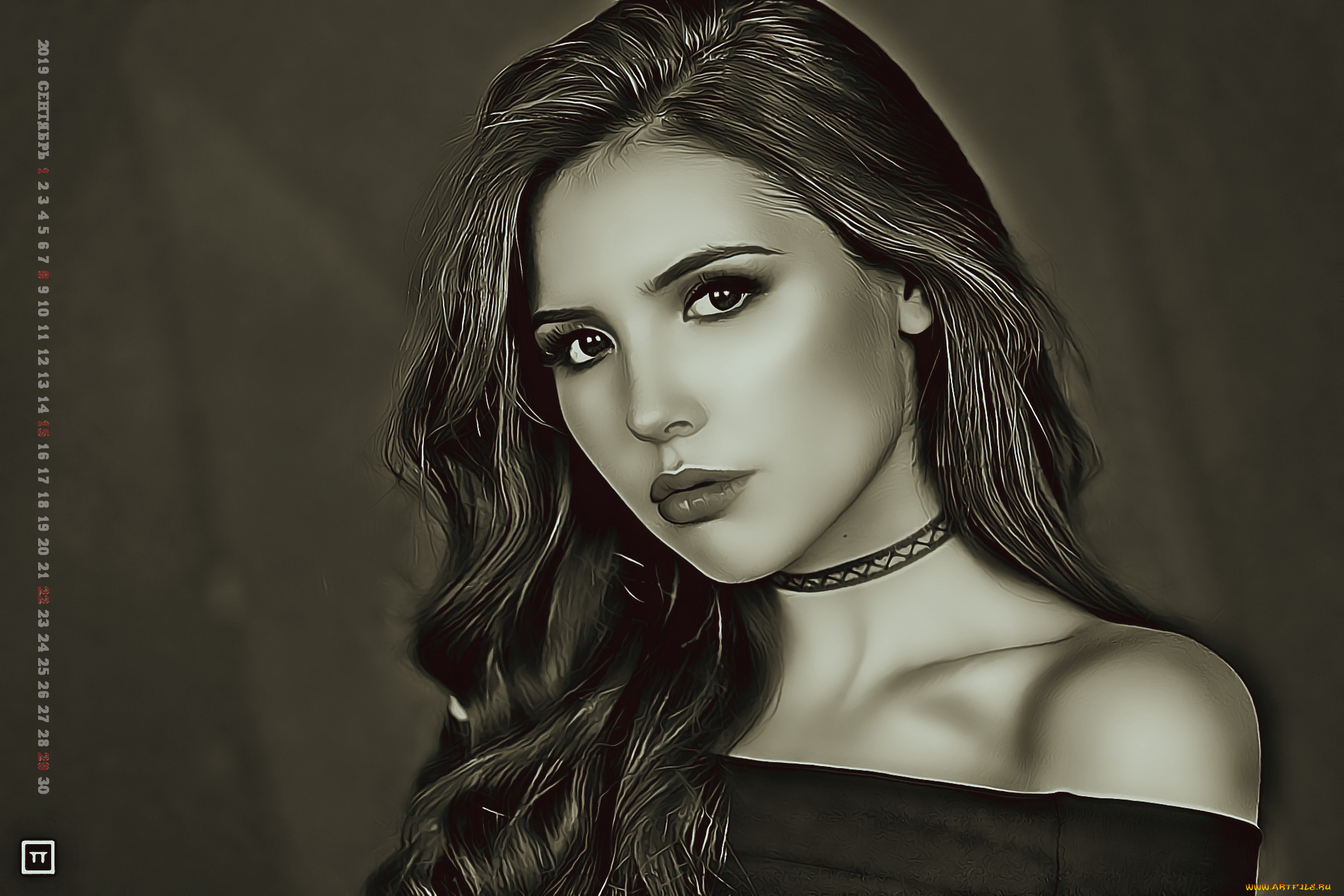 календари, компьютерный, дизайн, женщина, 2019, calendar, девушка, лицо, взгляд