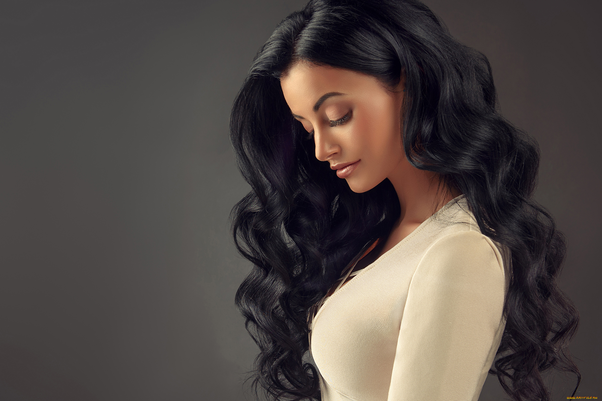 девушки, -, лица, , портреты, девушка, причёска, макияж, портрет, лицо, профиль, модель, брюнетка, красотка, поза, взгляд