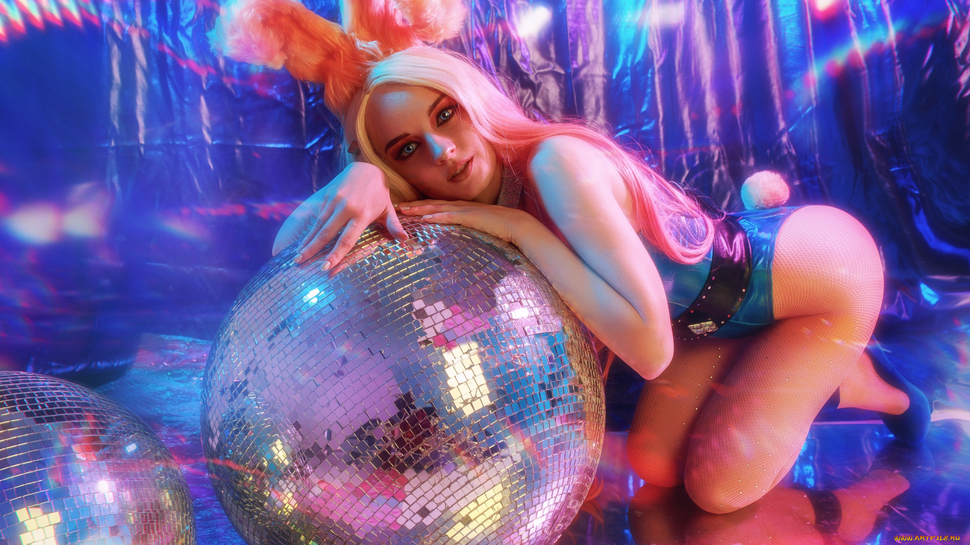 девушки, kirdjava, ушки, боди, шар, костюм, образ