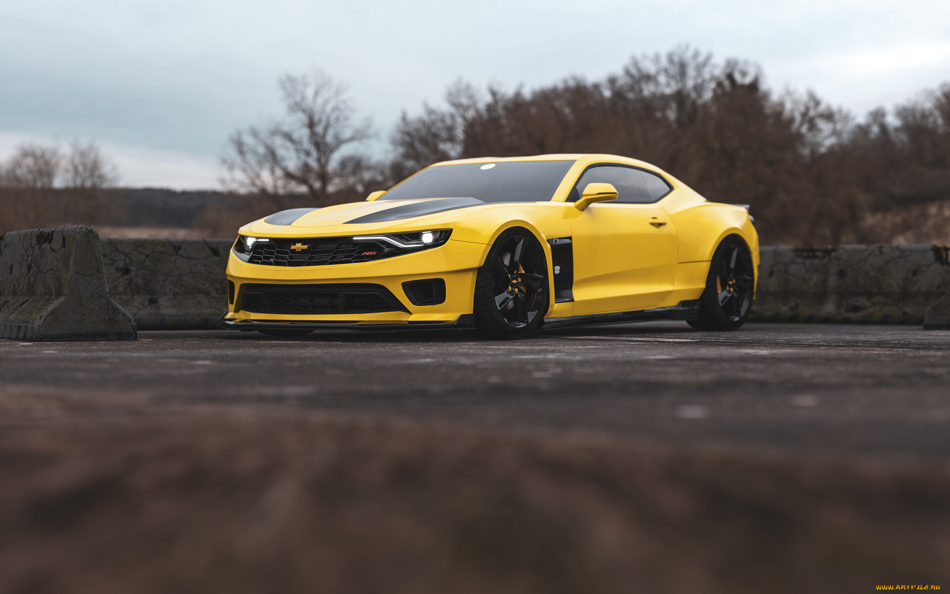 chevrolet, camaro, rs, bumble, bee, new, vision, автомобили, 3д, chevrolet, camaro, rs, bumble, bee, new, vision