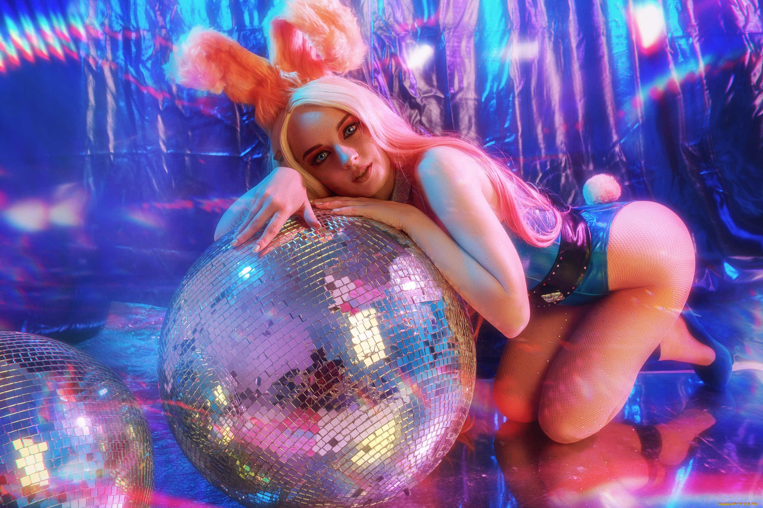 девушки, kirdjava, ушки, боди, шар, костюм, образ