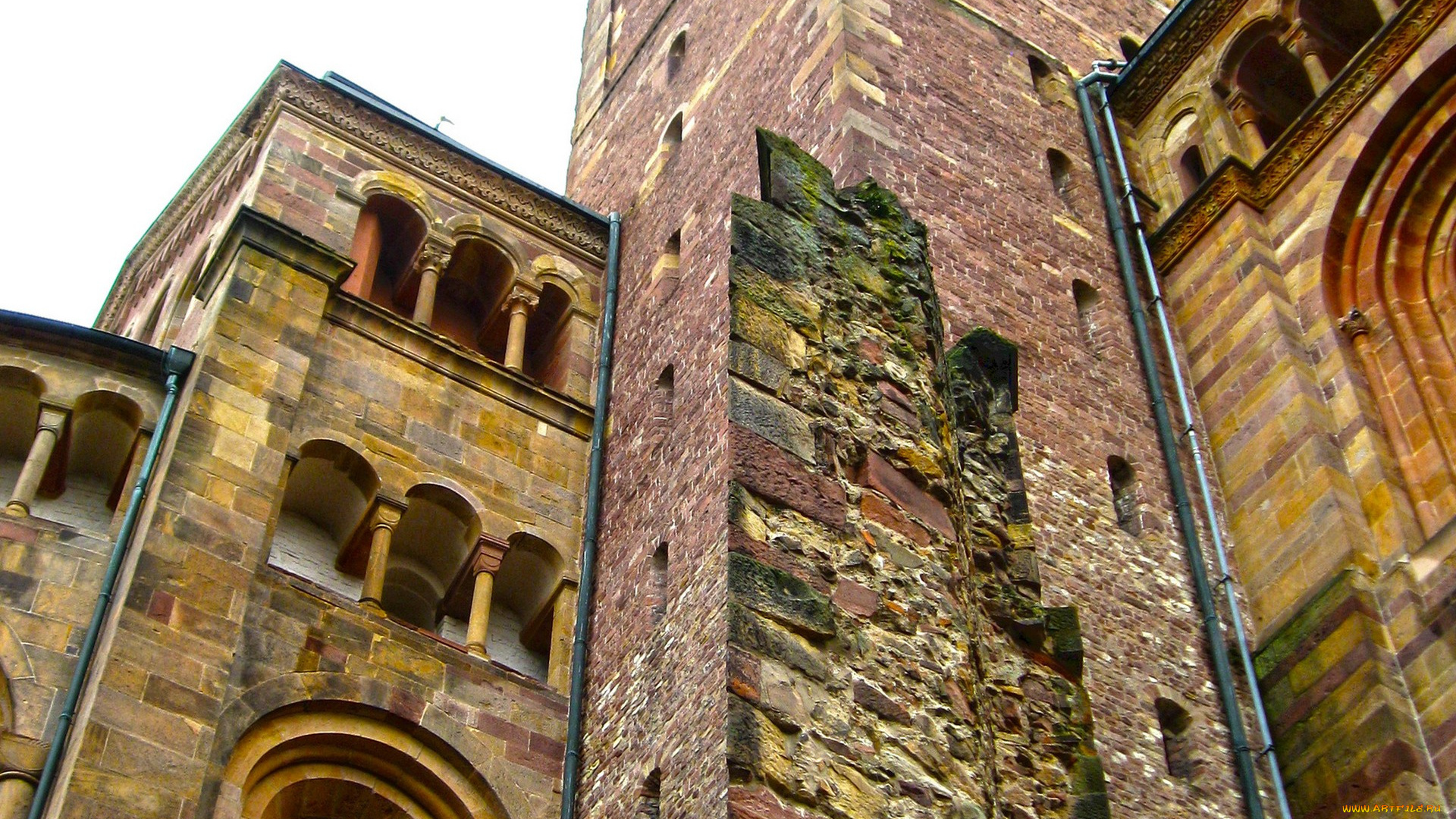 города, -, здания, , дома, старое, здание, город, стена, срез