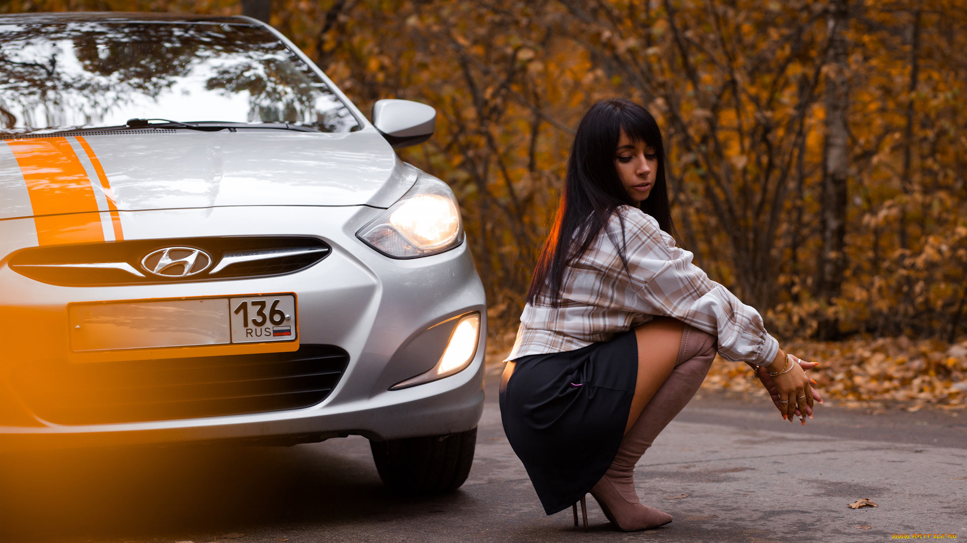 автомобили, -авто, с, девушками, hyundai, solaris