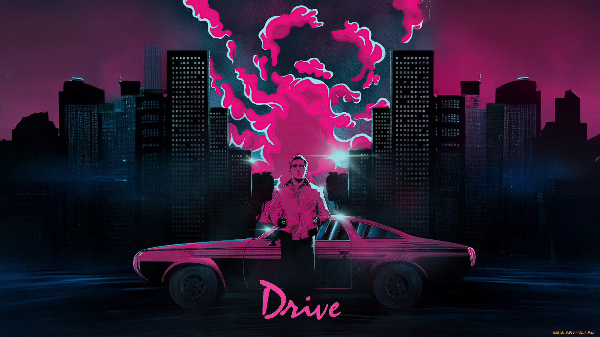 рисованное, кино, , мультфильмы, ryan, gosling, drive