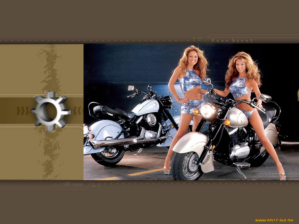 мотоциклы, мото, девушкой