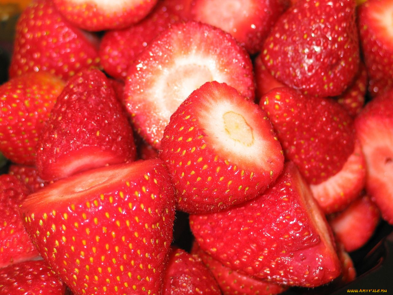 еда, клубника, земляника