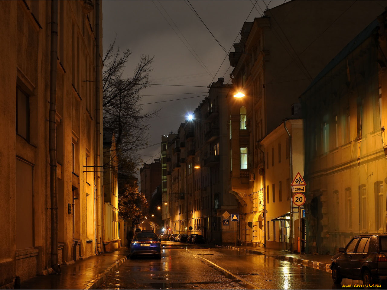 города, огни, ночного