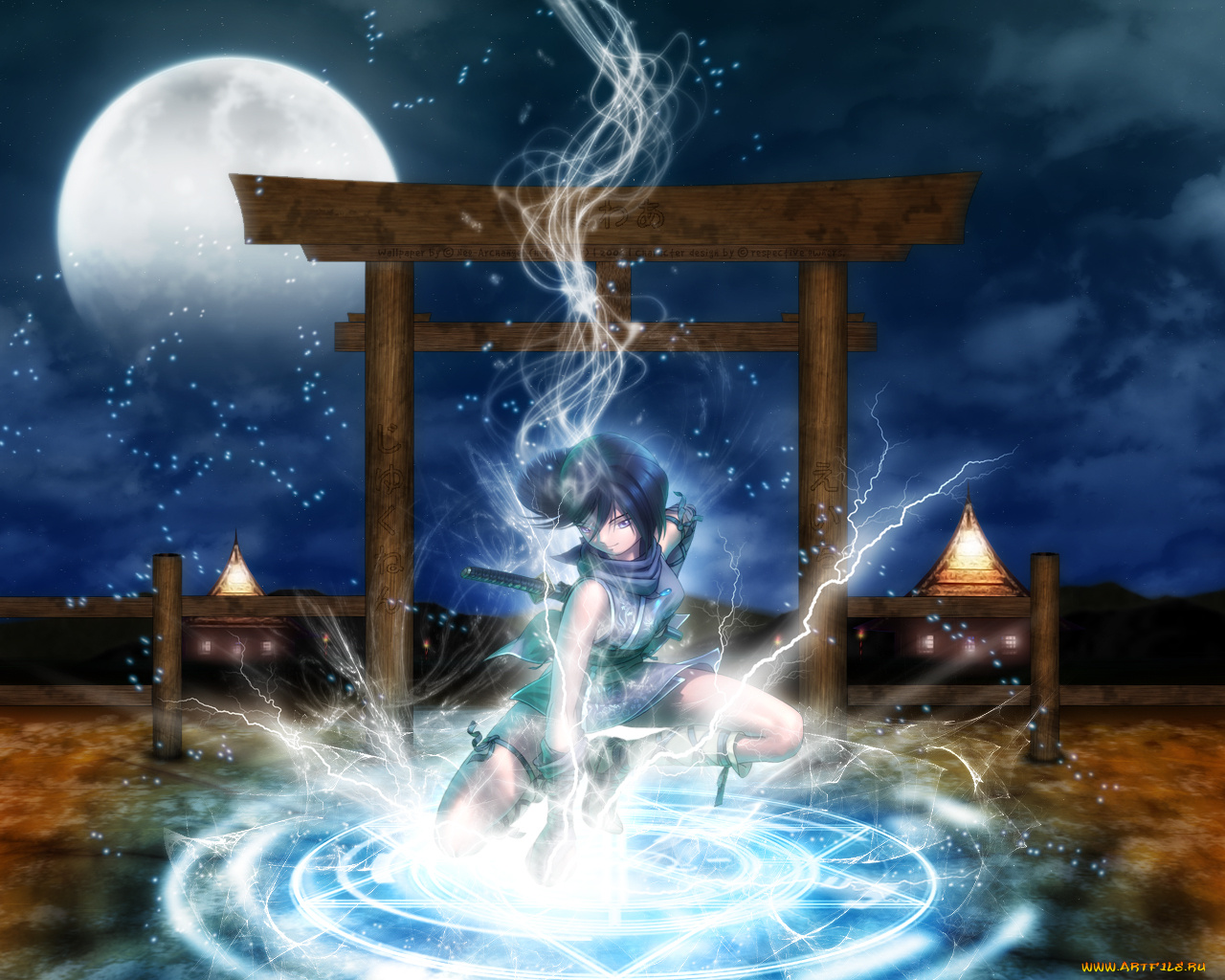 аниме, weapon, blood, technology