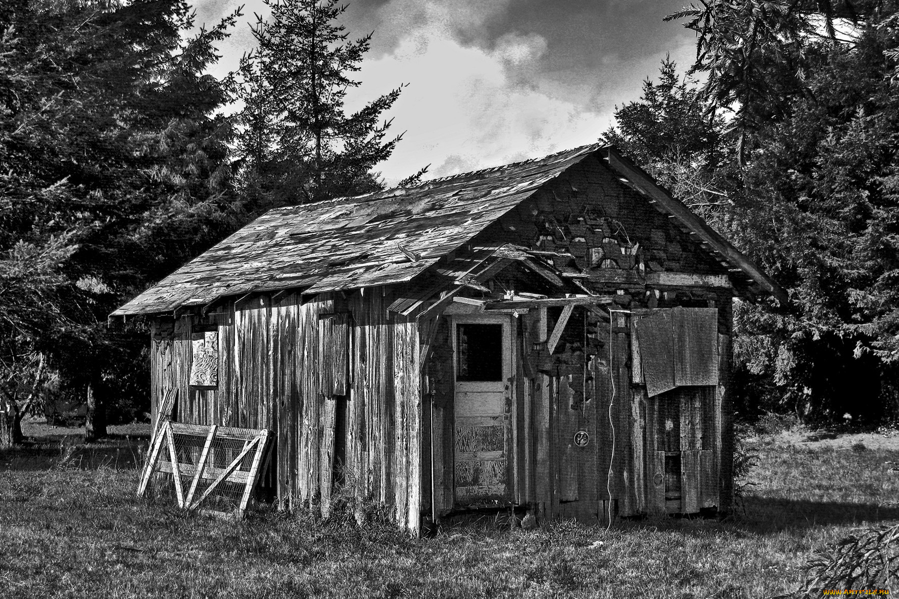 разное, развалины, руины, металлолом, доски, сарай