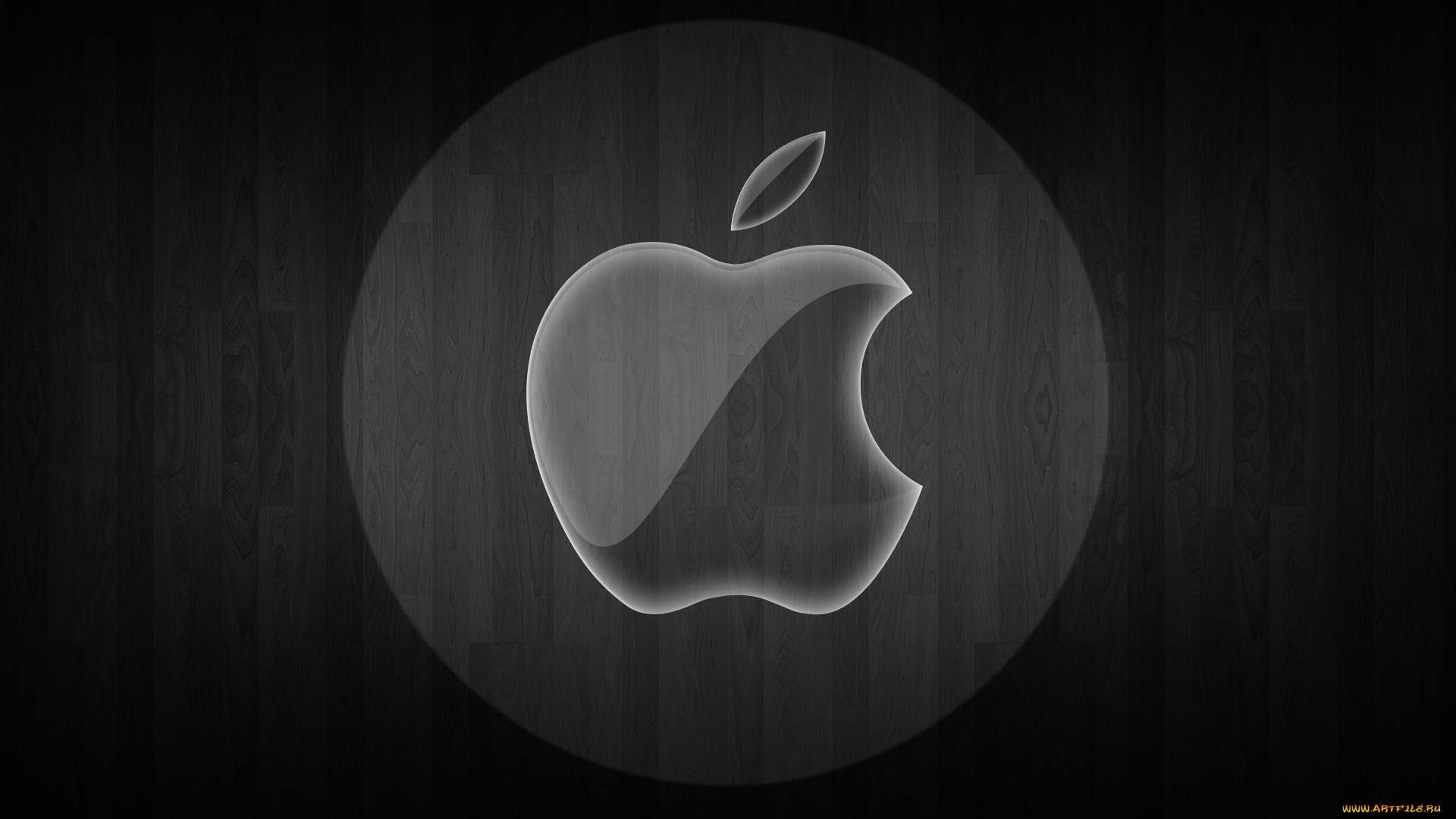 компьютеры, apple, паркет, тёмный, яблоко, логотип, фон