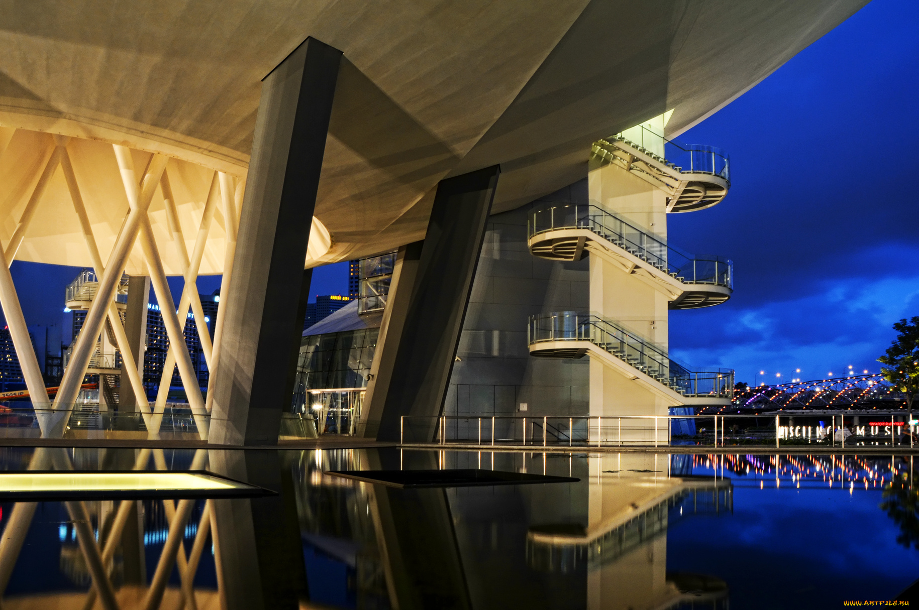 города, сингапур, фрагмент, музея