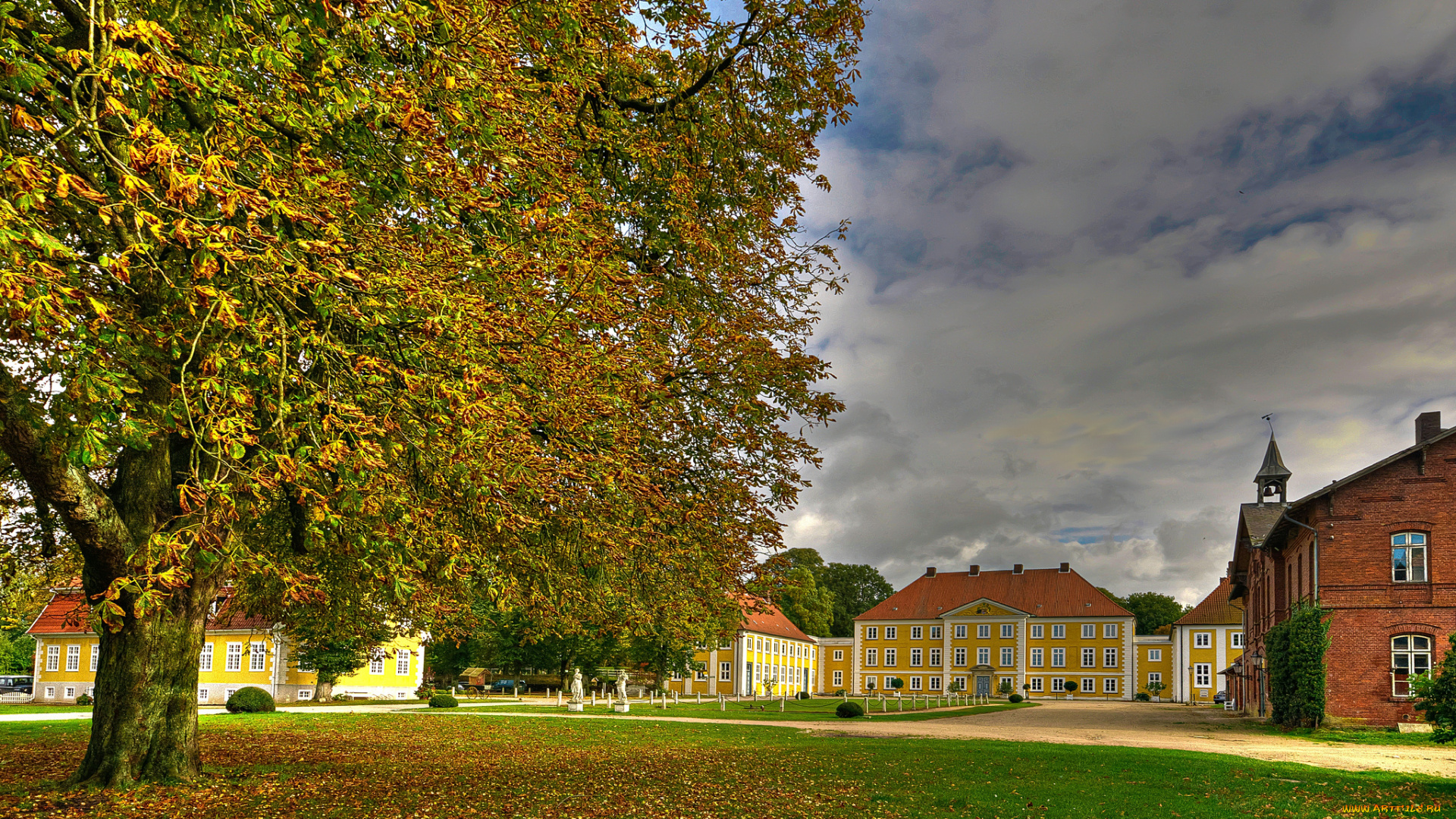 wotersen, castle, germany, города, дворцы, замки, крепости, дерево, дворец, каштан, германия