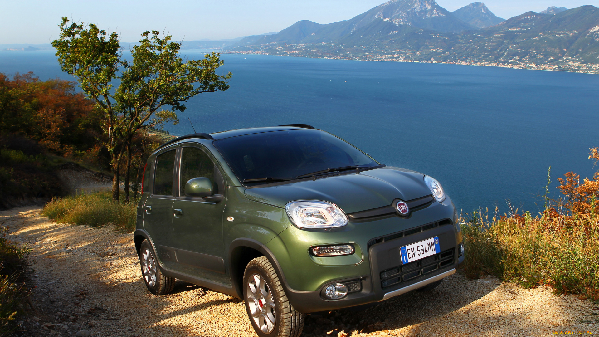 2012, fiat, panda, 4x4, автомобили, побережье, дорога, река