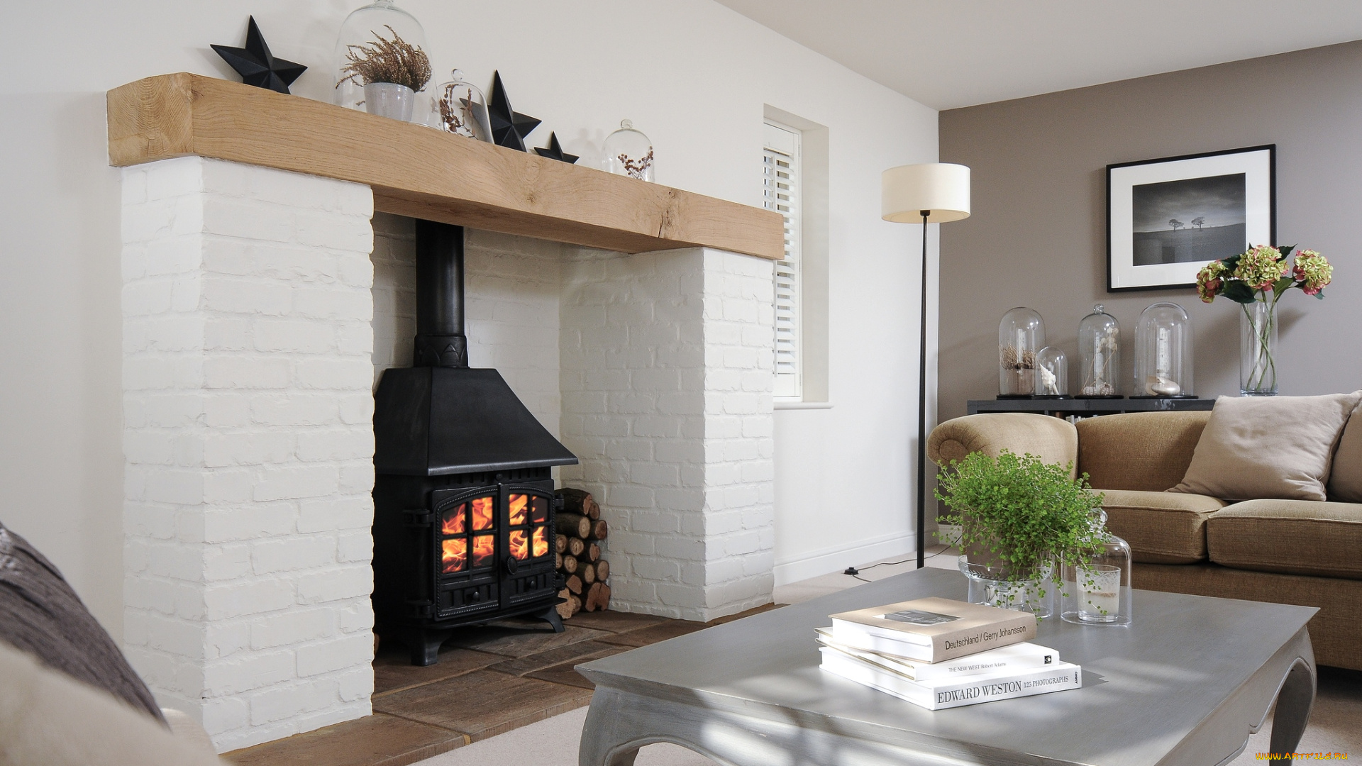 интерьер, камины, буржуйка, гостиная