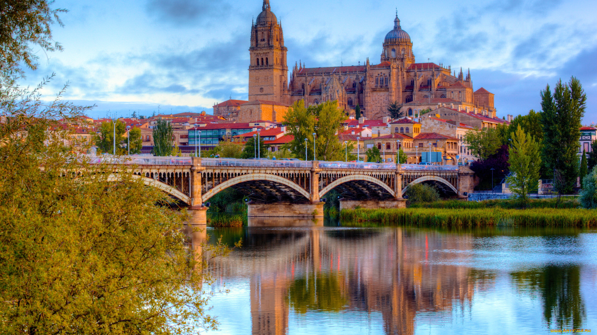 salamanca, испания, города, мосты, река, дома, мост