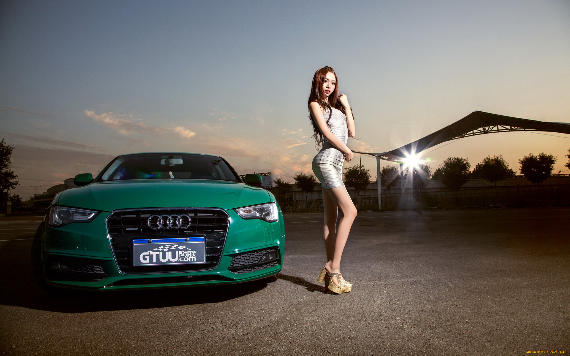 автомобили, авто, девушками, audi, a5, девушка, азиатка