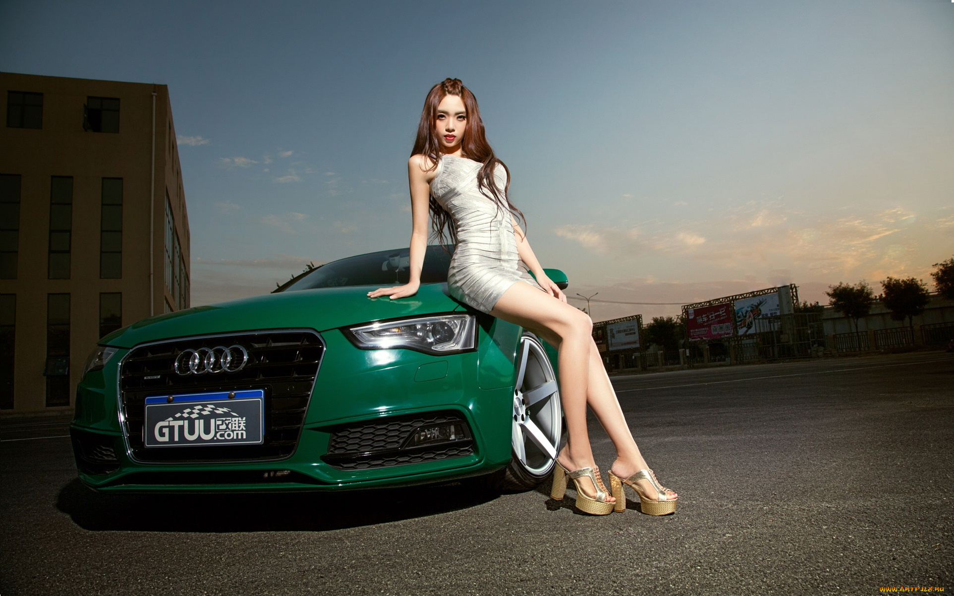 автомобили, авто, девушками, азиатка, девушка, audi, a5