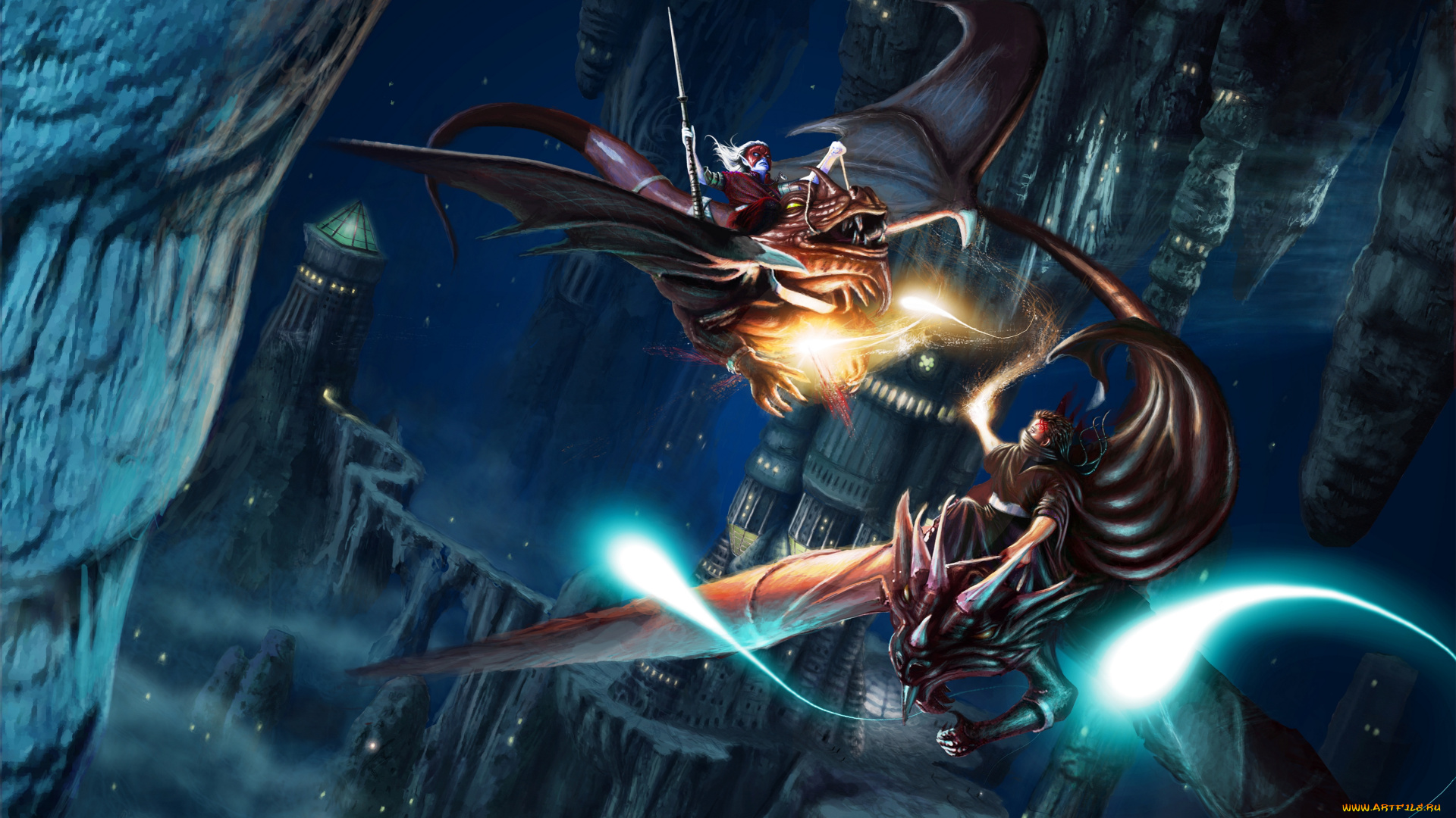 фэнтези, драконы, иной, мир, всадники, магия