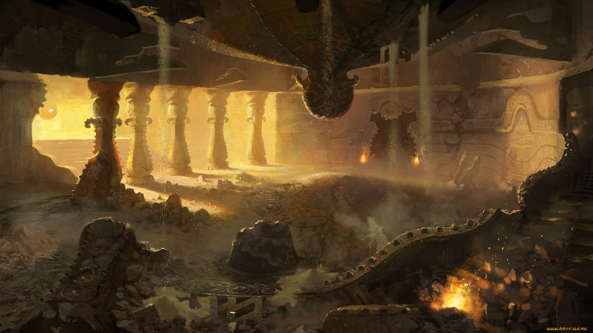 фэнтези, иные, миры, , иные, времена, иной, мир, здание, дворец, руины