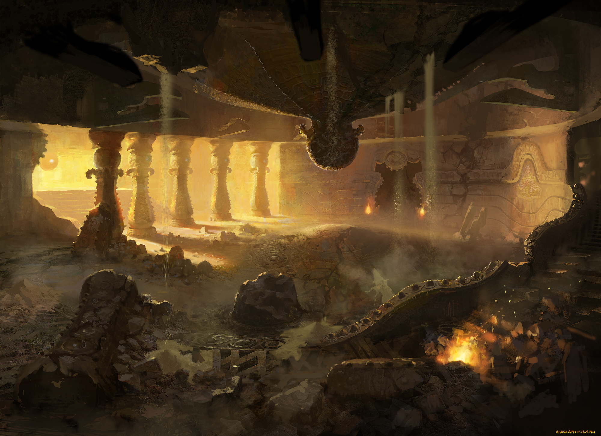 фэнтези, иные, миры, , иные, времена, иной, мир, здание, дворец, руины