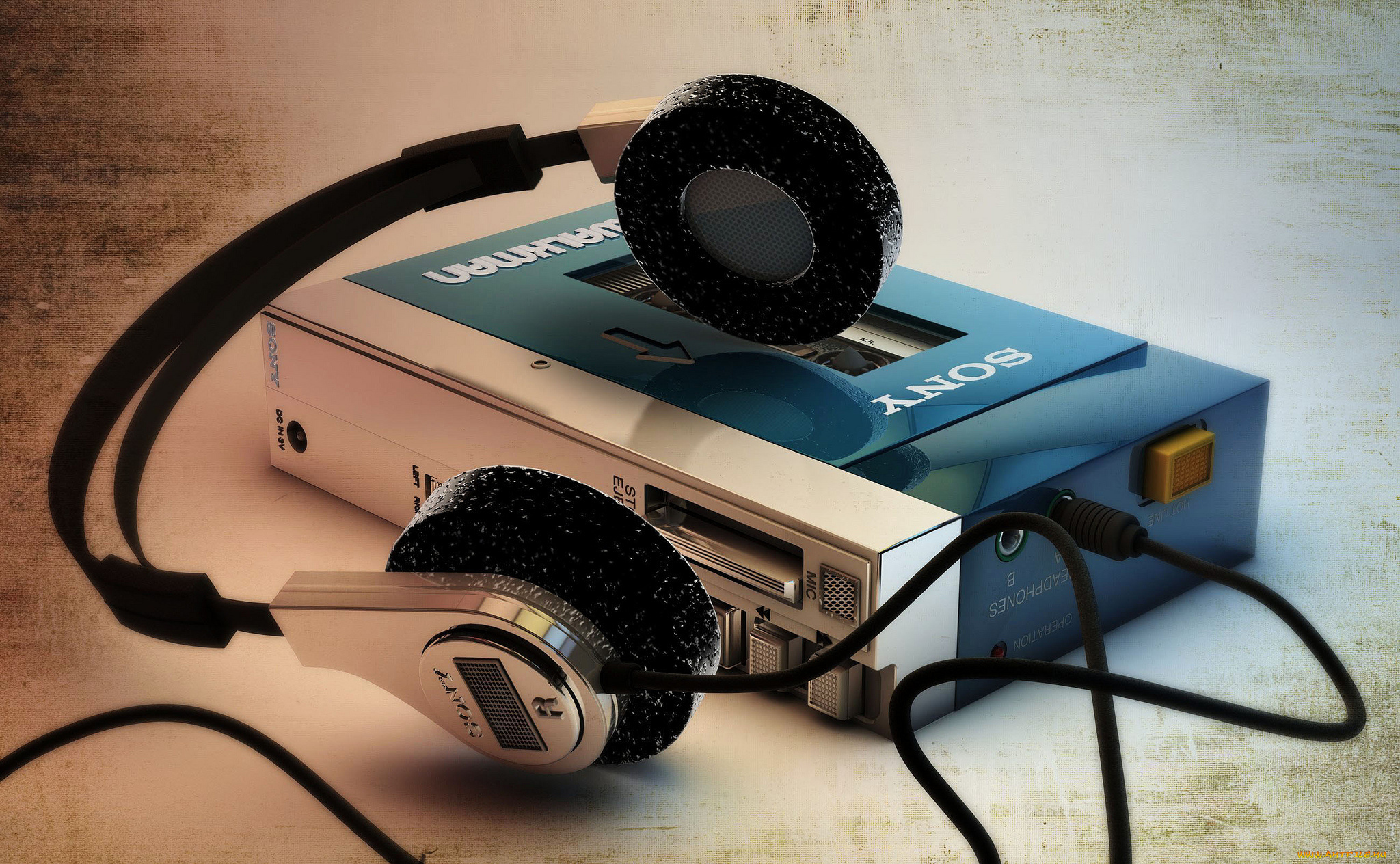 бренды, sony, фон, walkman, макро