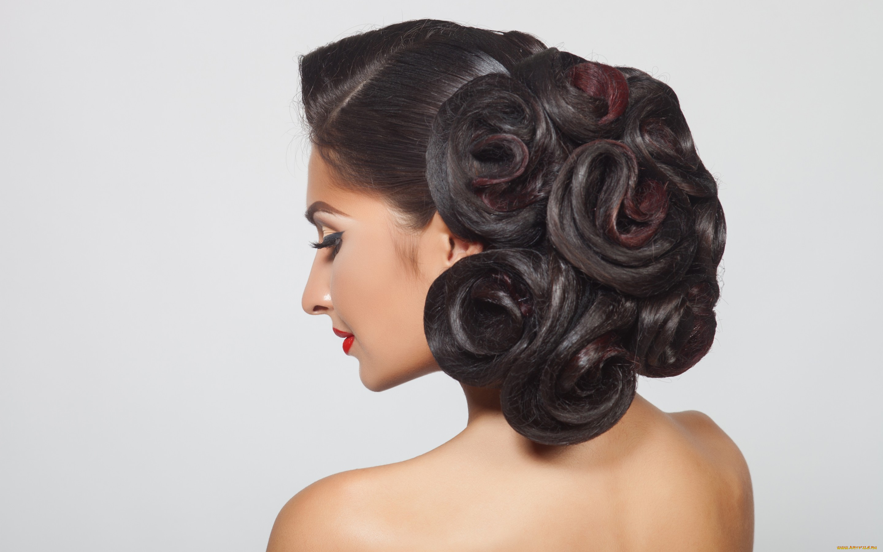 девушки, -unsort, , лица, , портреты, волосы, прическа, профиль, красные, губы, модель, девушка, макияж