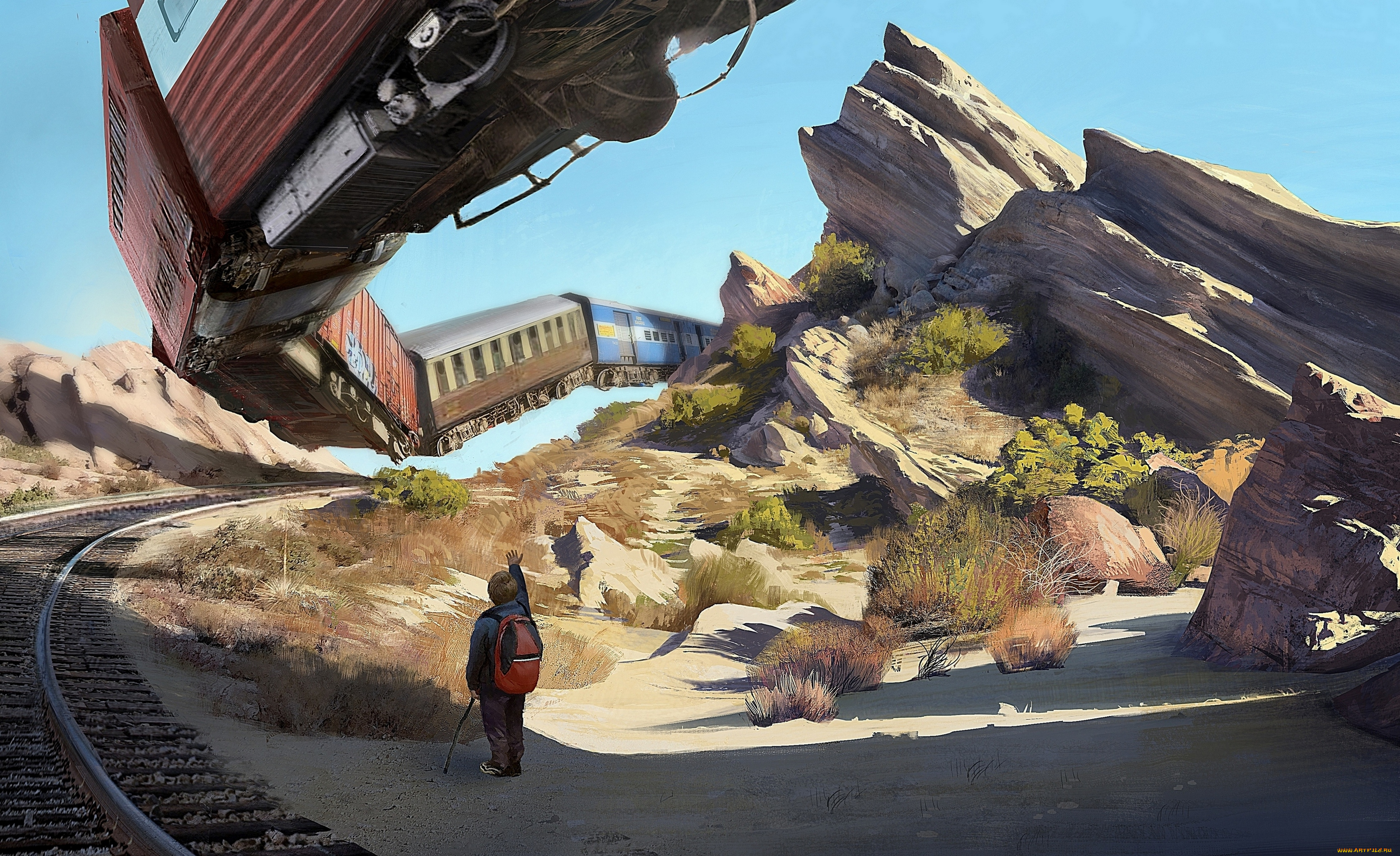 фэнтези, иные, миры, , иные, времена, иной, мир, мальчик, поезд, вагоны, полет