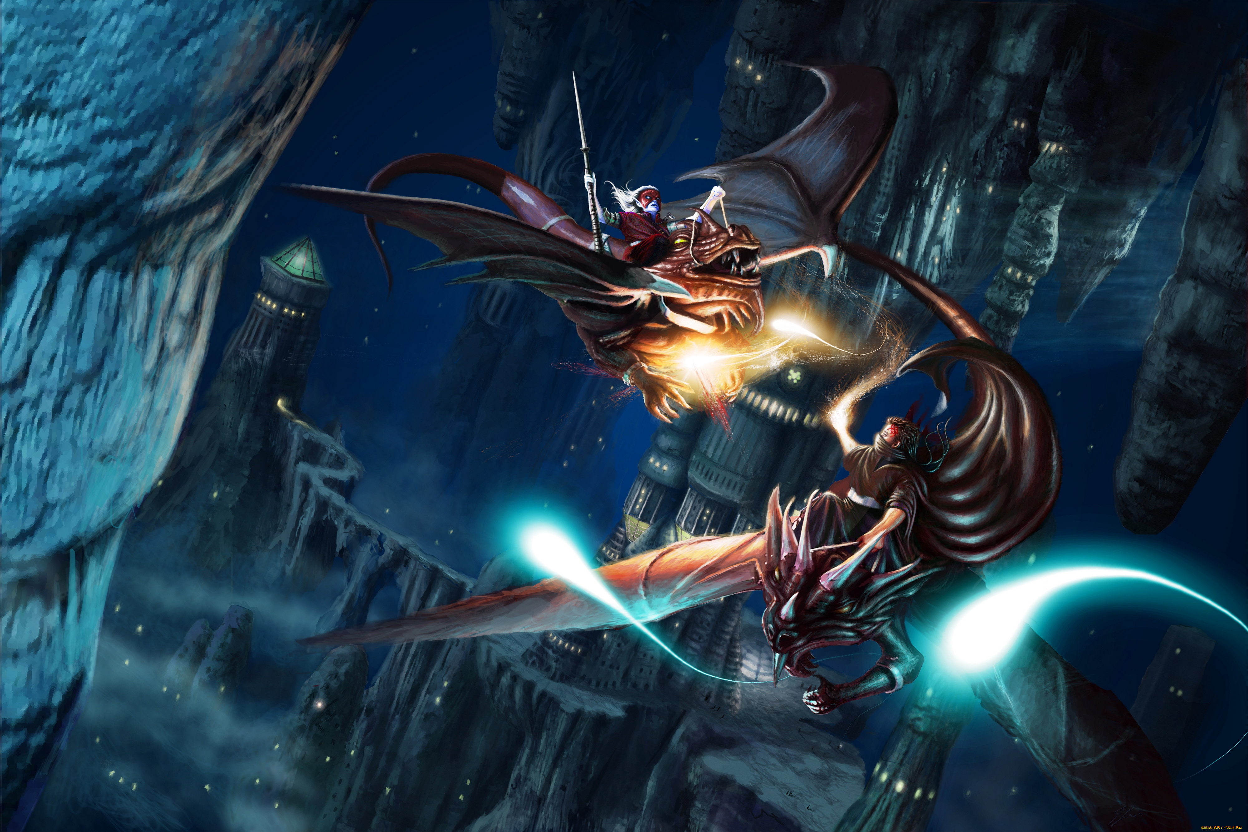 фэнтези, драконы, иной, мир, всадники, магия