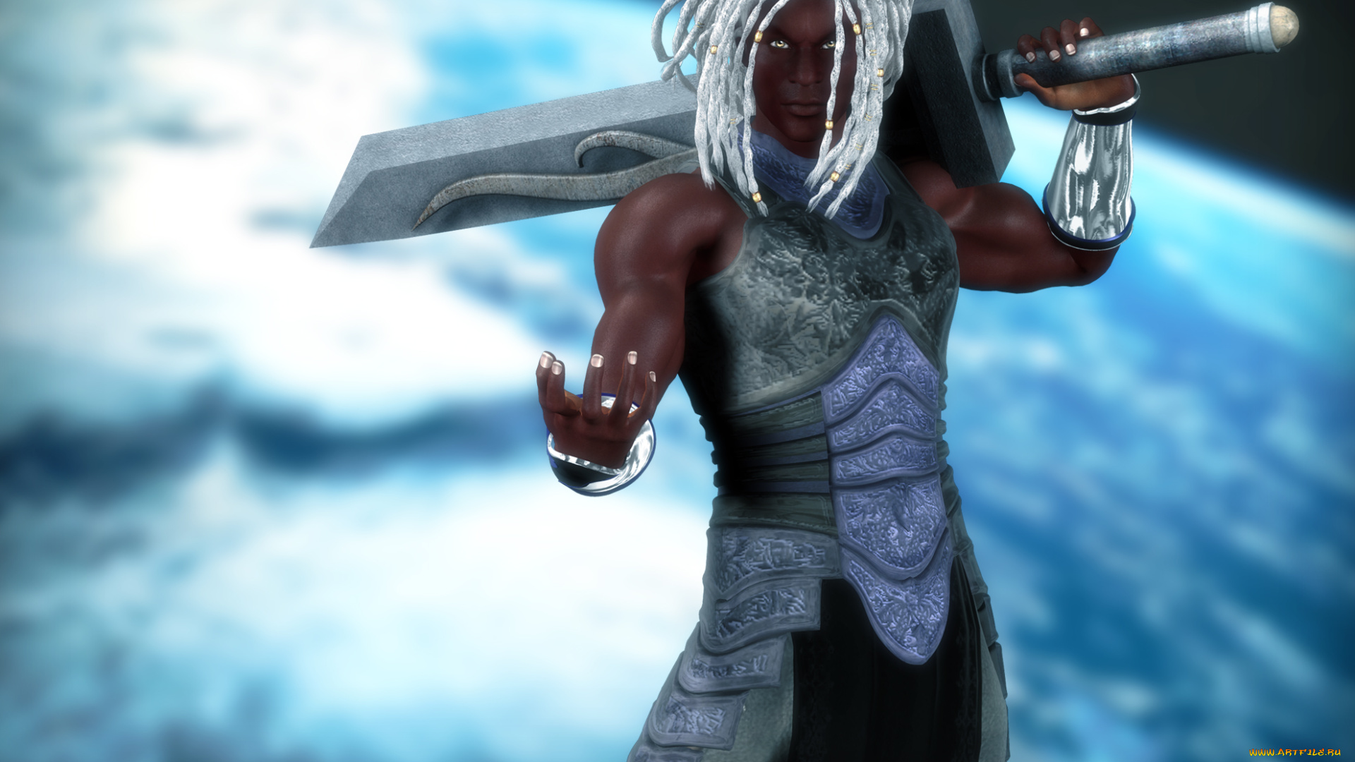 3д, графика, фантазия, , fantasy, оружие, фон, взгляд, мужчина