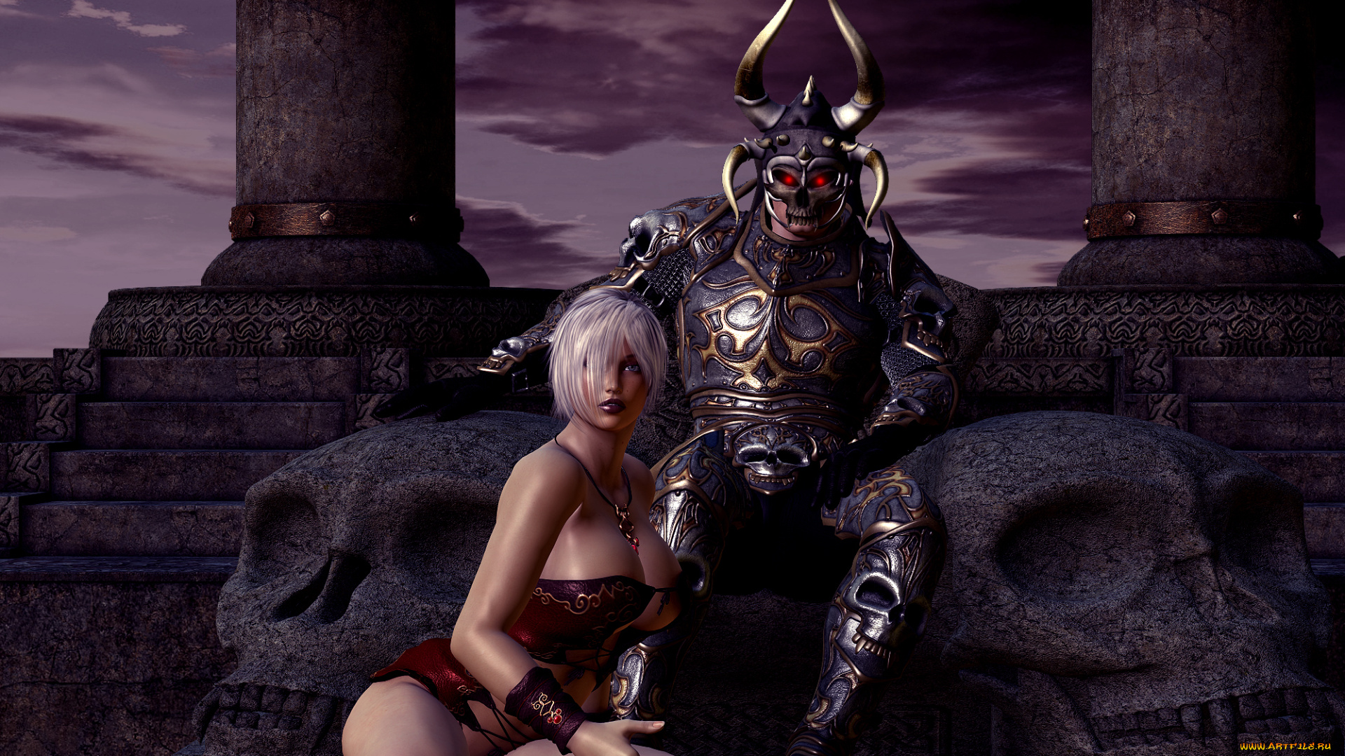 3д, графика, фантазия, , fantasy, рыцарь, фон, взгляд, девушка