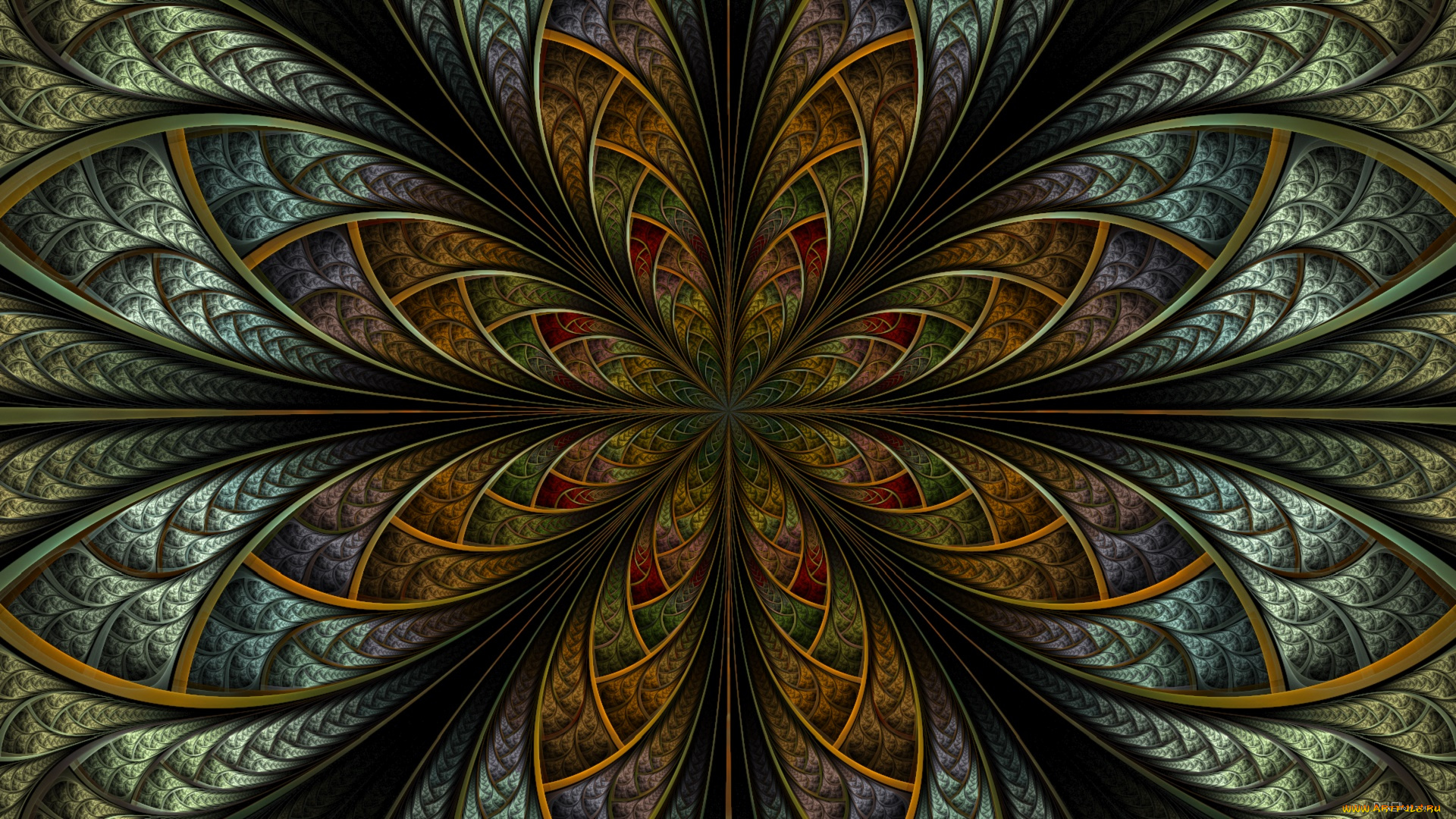 3д, графика, фракталы, , fractal, фон, цвета, узор