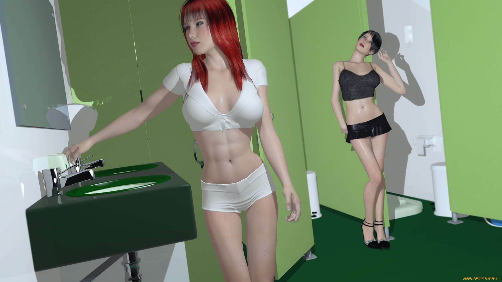 3д, графика, люди, , people, фон, взгляд, девушки