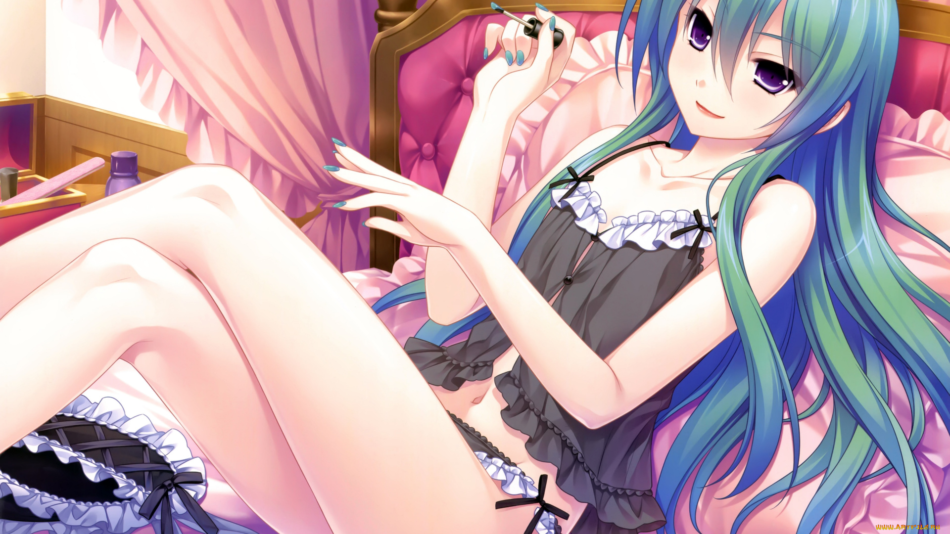 аниме, unknown, , другое, koorihama, juri, saeki, hokuto, арт, маникюр, лак, девушка