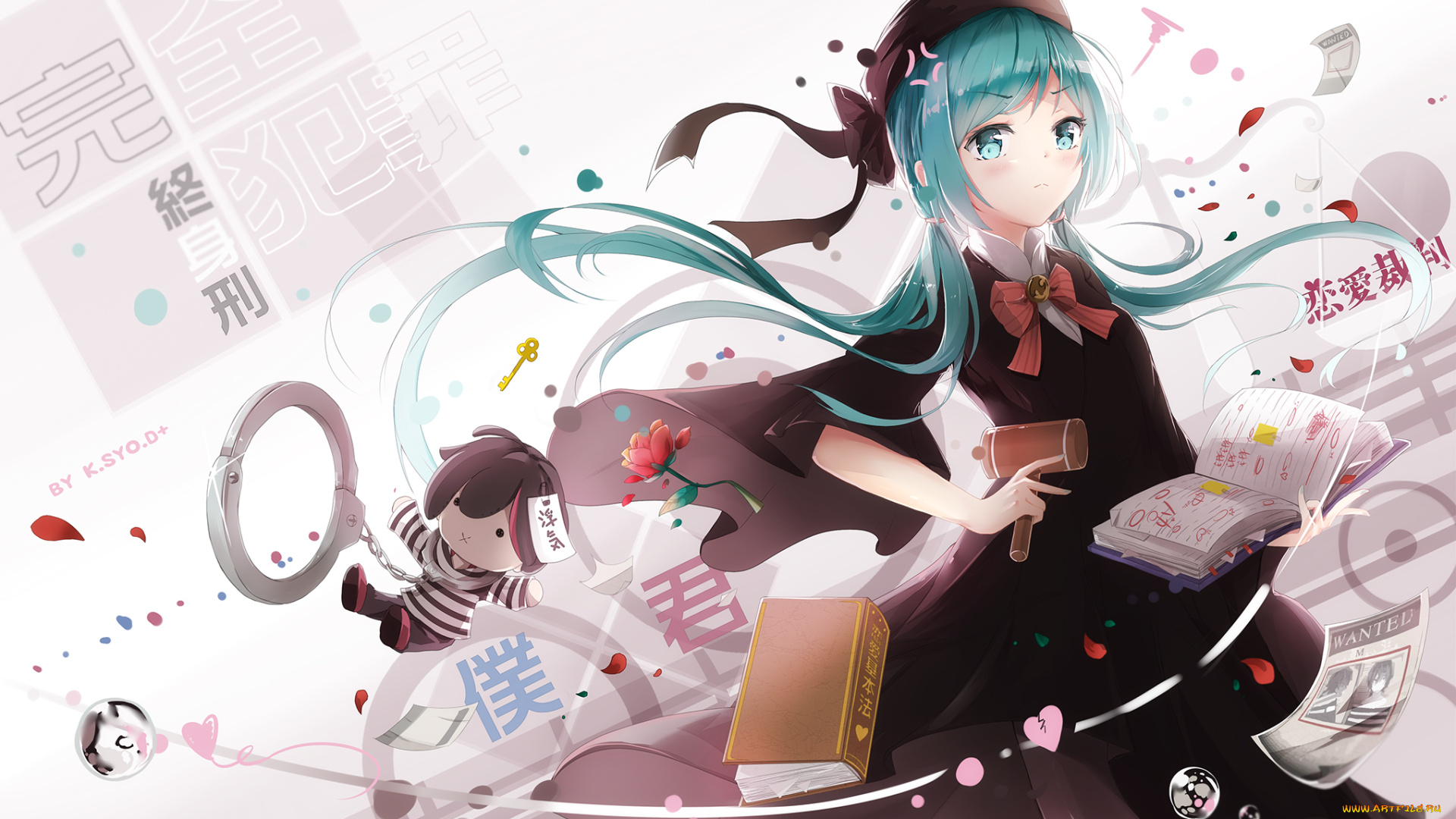 аниме, vocaloid, арт, девушка, kuroi, asahi, hatsune, miku