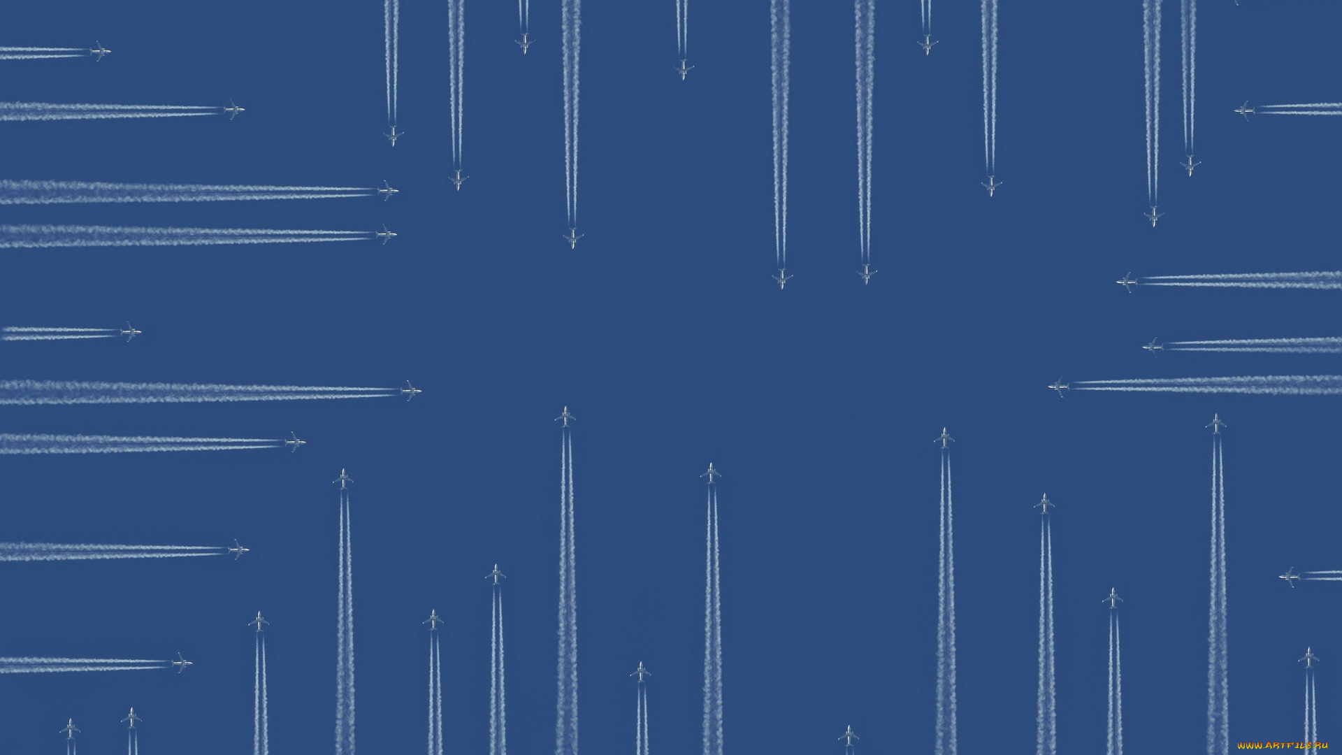 авиация, 3д, рисованые, v-graphic, небо, самолёты