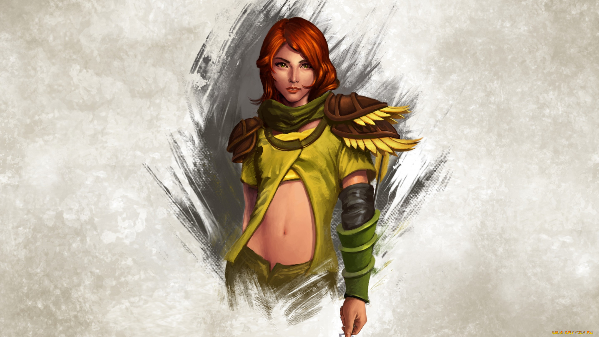 видео, игры, dota, , defense, of, the, ancients, fantasy, рисунок, арт, dota, art, рыжая, windrunner, ветрокрылая, windranger, girl, девушка, redhead, фэнтези