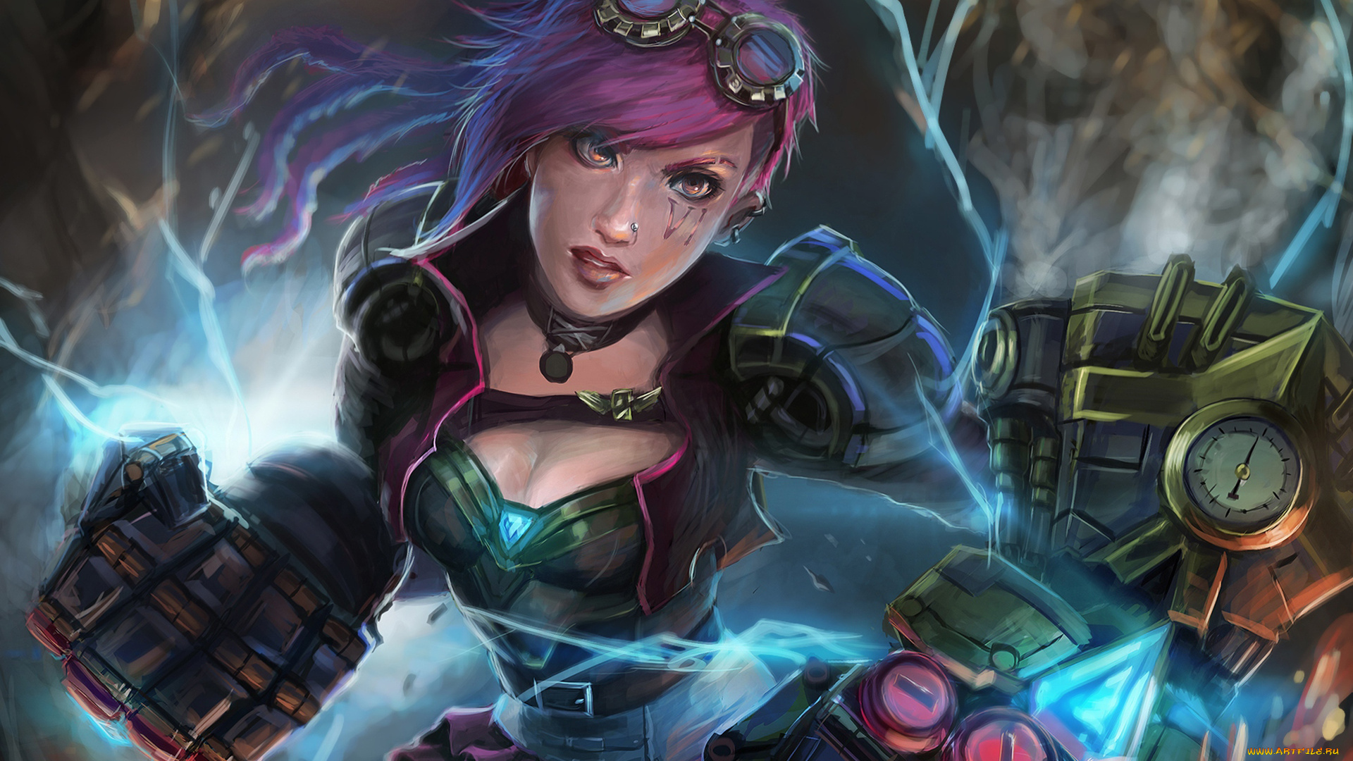 видео, игры, league, of, legends, vi, lol, руки, девушка, piltover, enforcer, league, of, legends