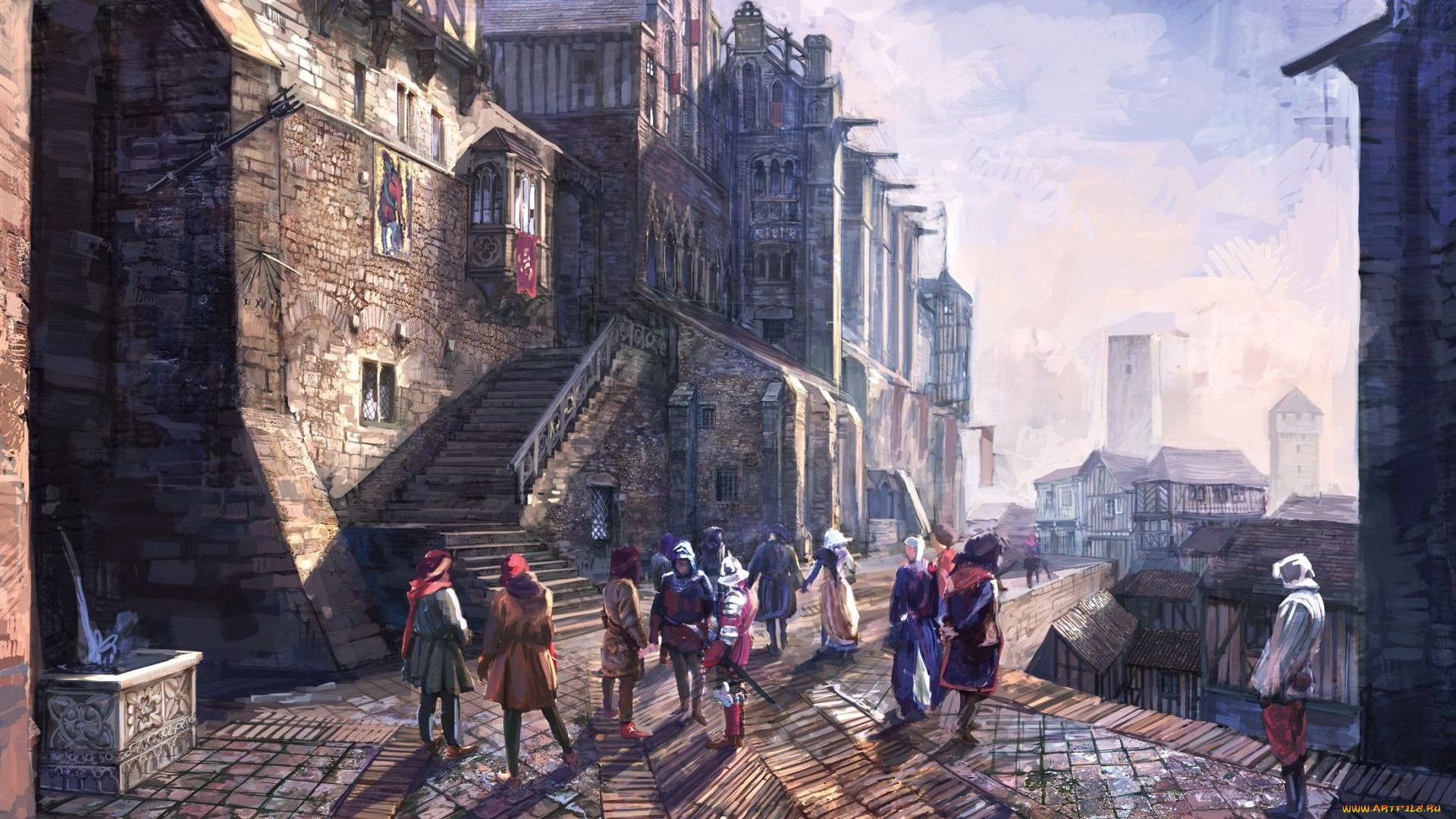 видео, игры, the, witcher, 3, , wild, hunt, лбди, город