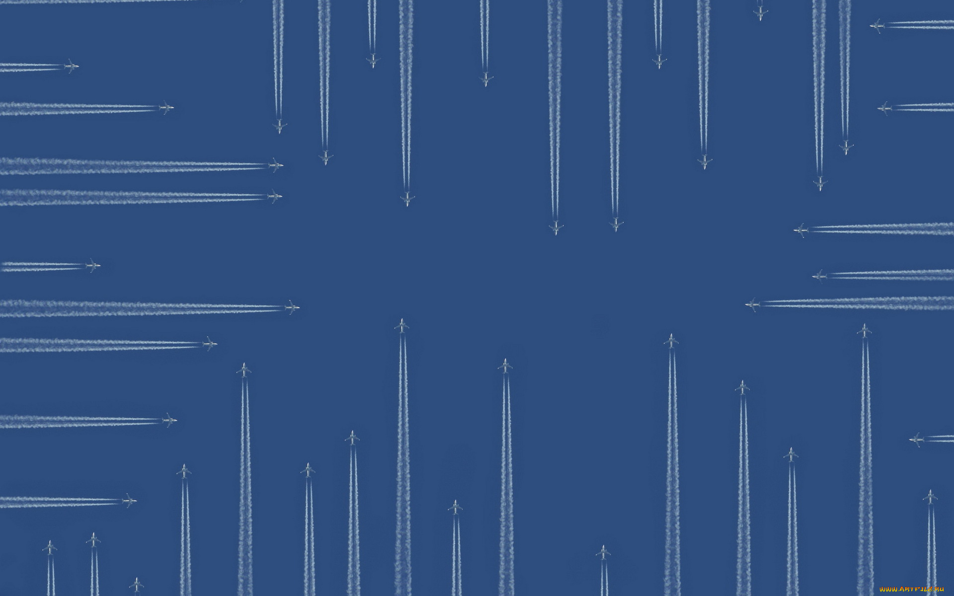 авиация, 3д, рисованые, v-graphic, небо, самолёты