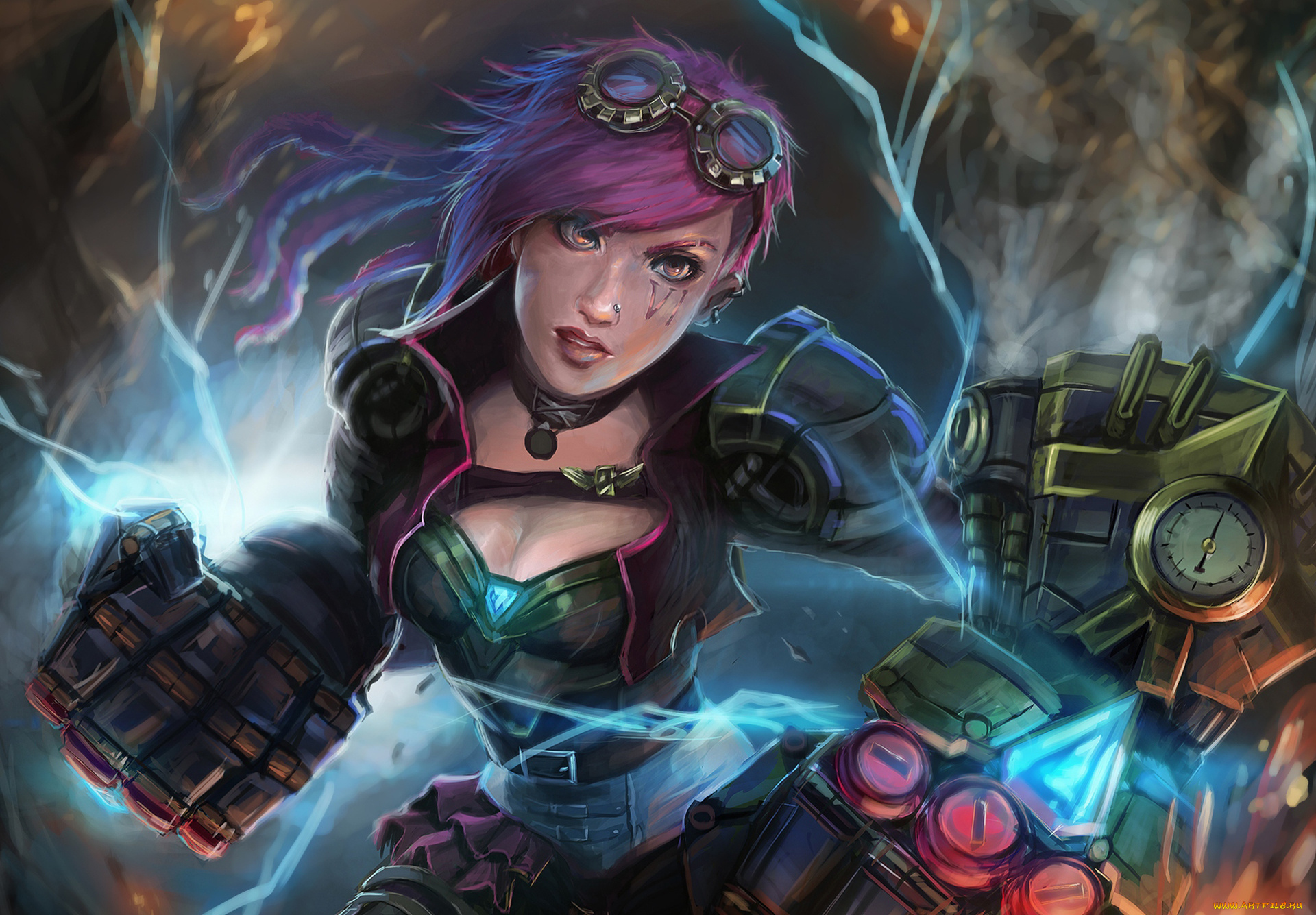 видео, игры, league, of, legends, vi, lol, руки, девушка, piltover, enforcer, league, of, legends