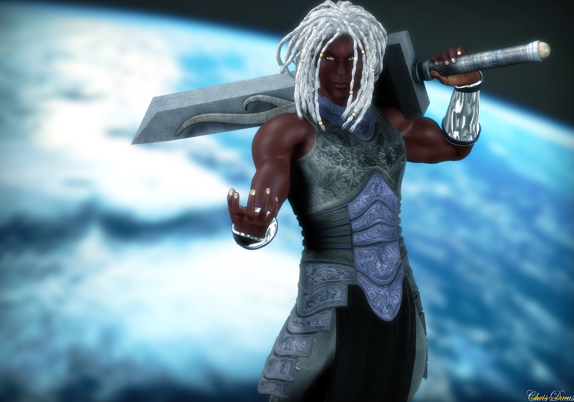 3д, графика, фантазия, , fantasy, оружие, фон, взгляд, мужчина