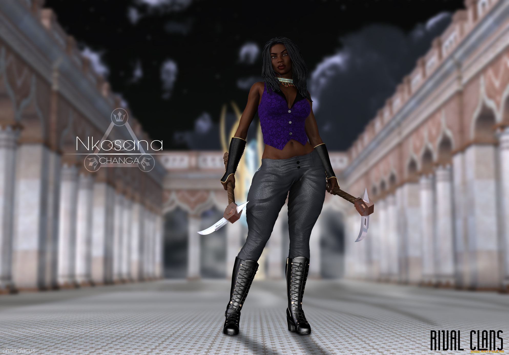 3д, графика, фантазия, , fantasy, оружие, фон, взгляд, девушка