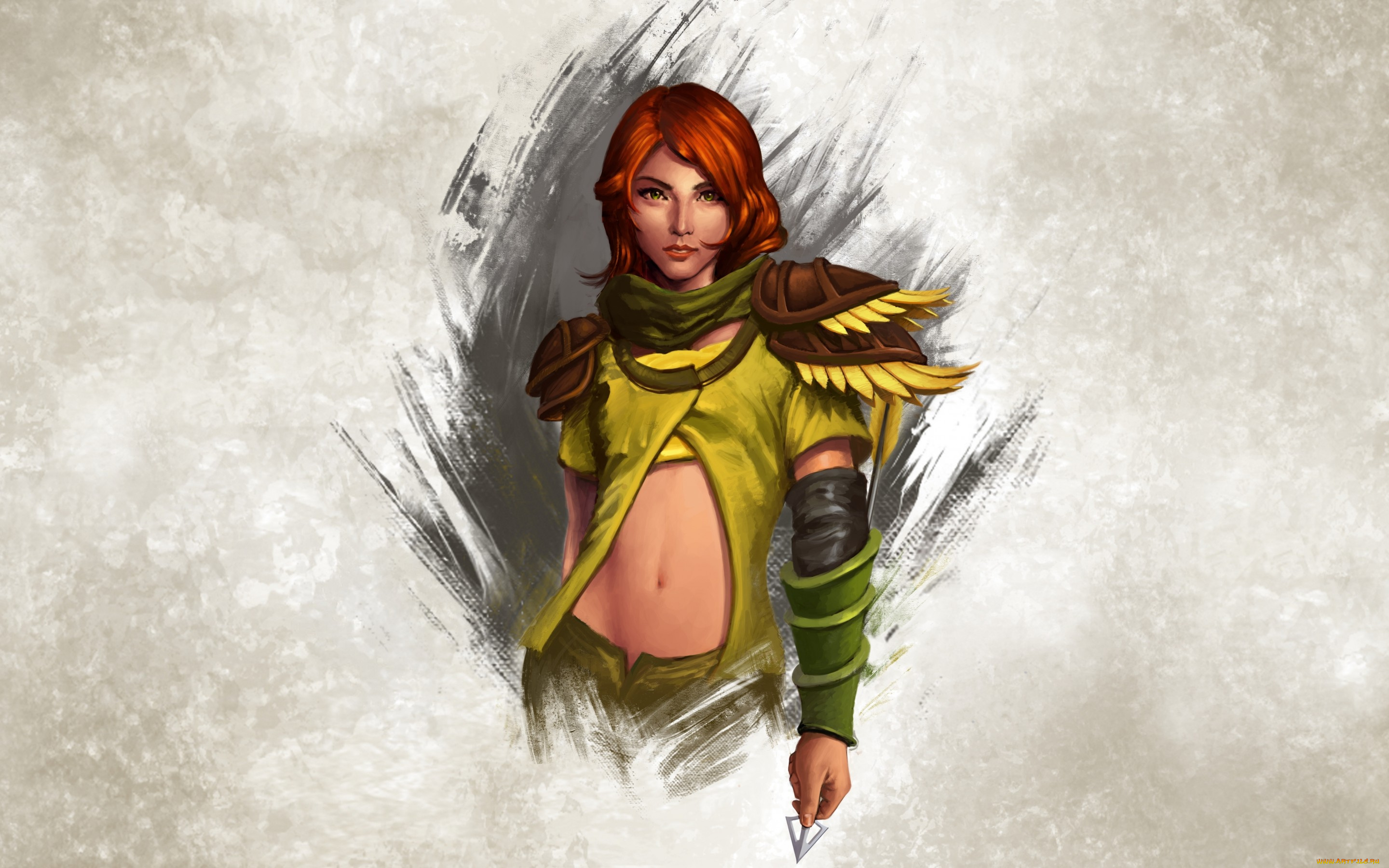 видео, игры, dota, , defense, of, the, ancients, fantasy, рисунок, арт, dota, art, рыжая, windrunner, ветрокрылая, windranger, girl, девушка, redhead, фэнтези