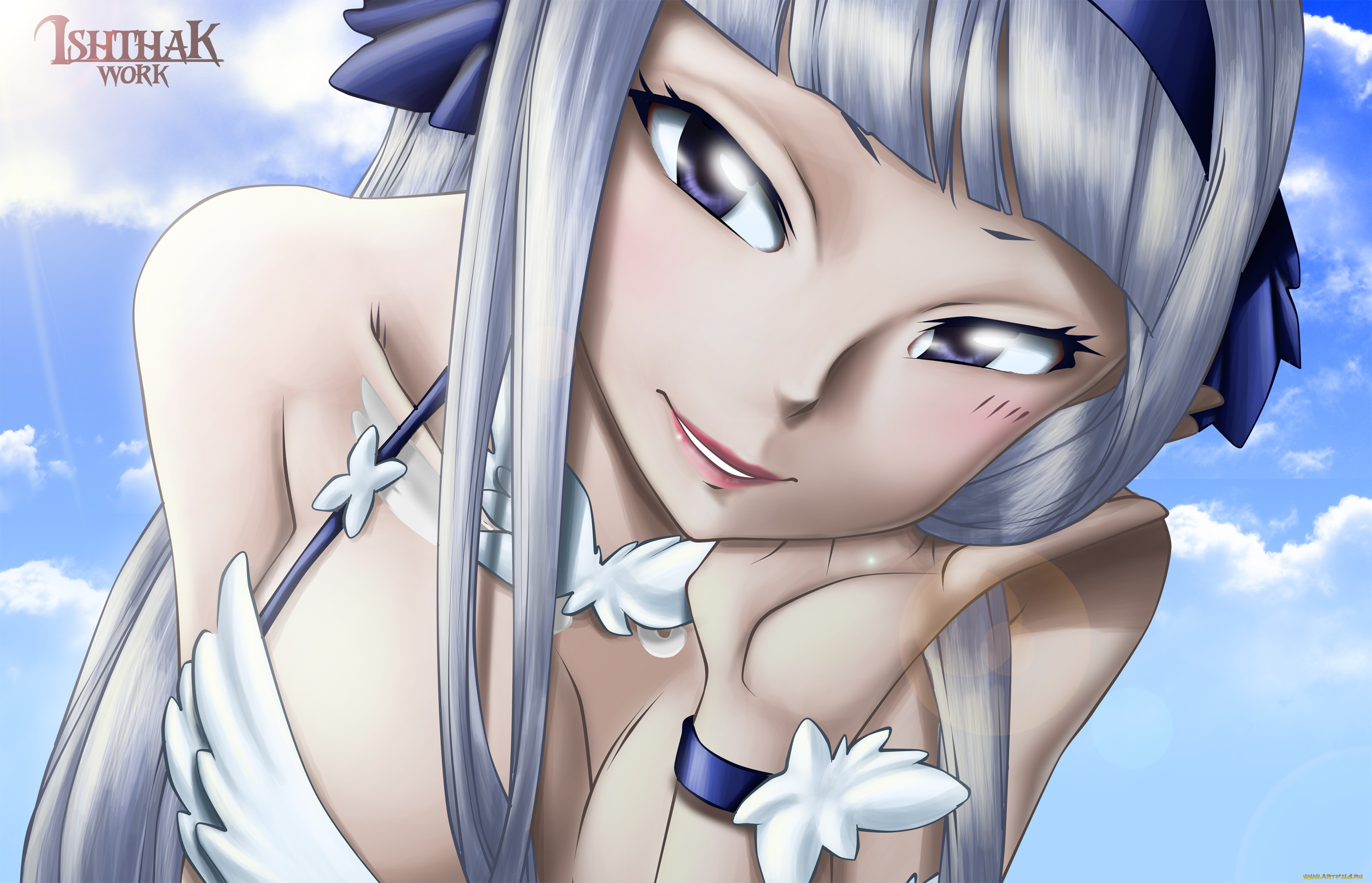 аниме, fairy, tail, фон, взгляд, девушка, angel