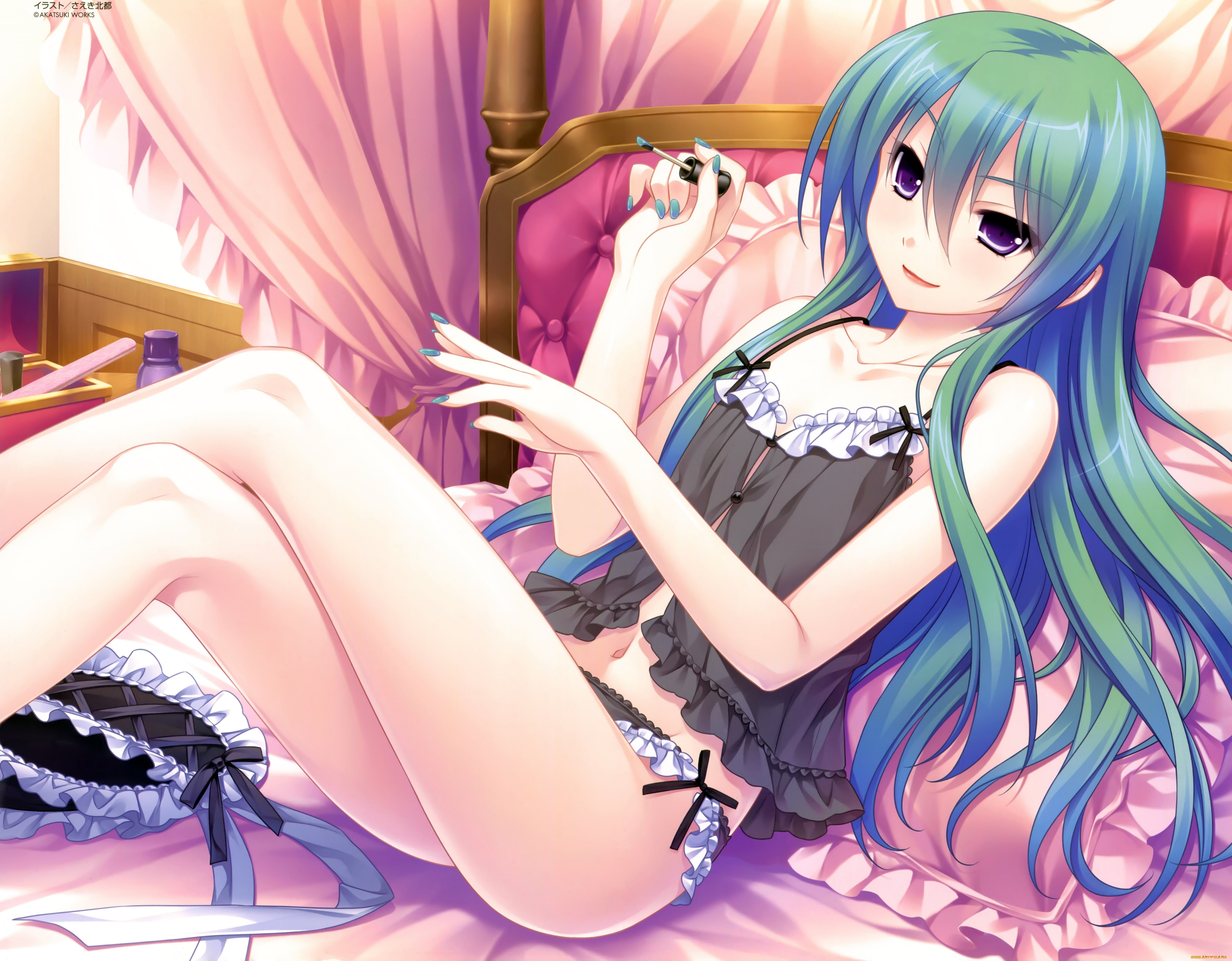 аниме, unknown, , другое, koorihama, juri, saeki, hokuto, арт, маникюр, лак, девушка