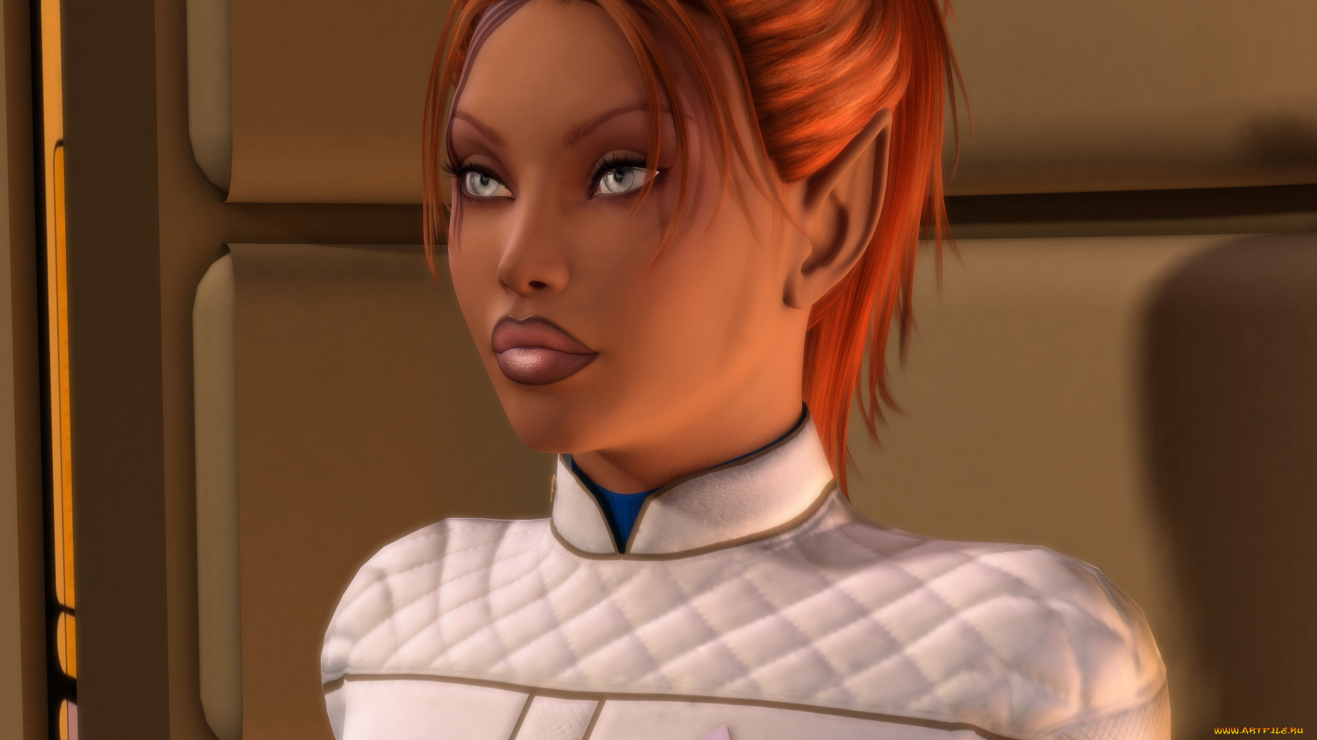 3д, графика, эльфы, , elves, фон, взгляд, эльфийка