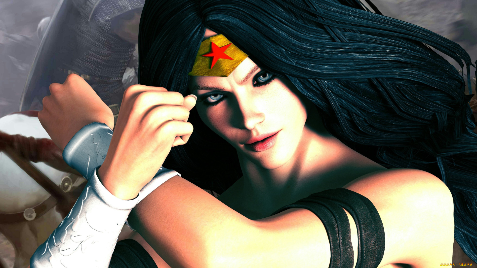 3д, графика, фантазия, , fantasy, девушка, фон, взгляд