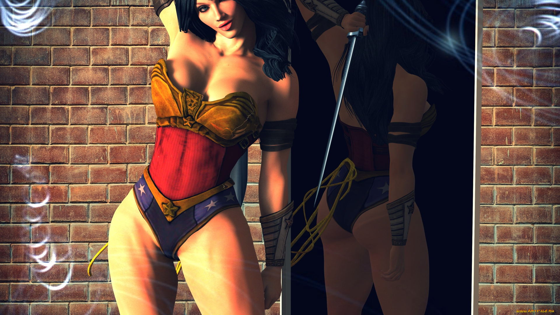 3д, графика, люди, , people, девушка, взгляд, фон