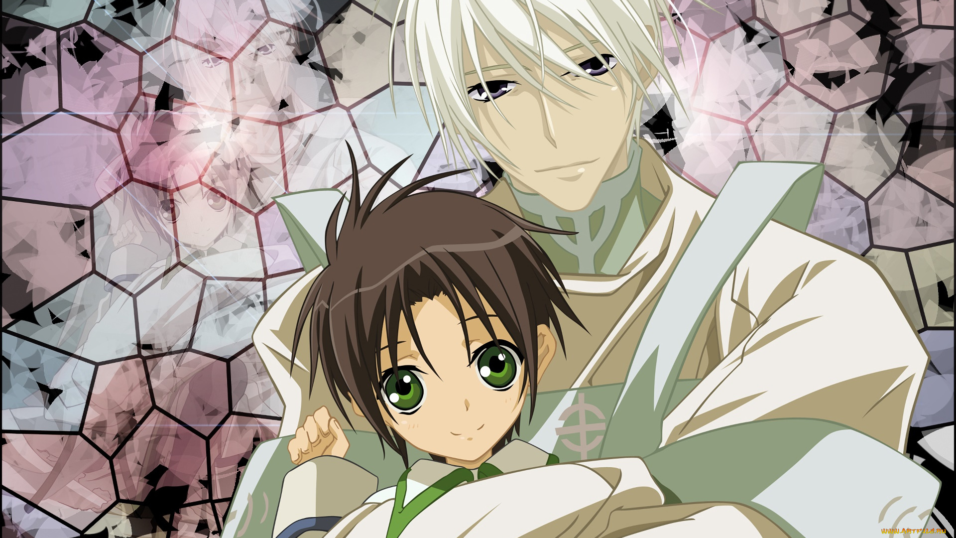 аниме, 07, ghost, фон, взгляд, девушка