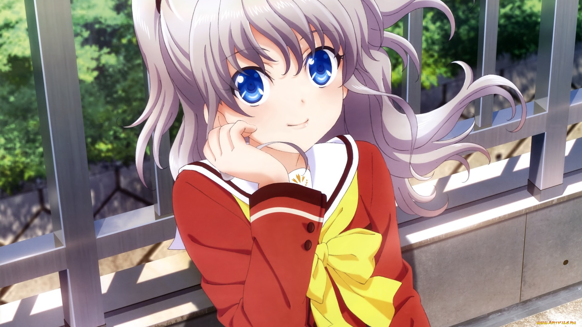 аниме, charlotte, девушка, фон, взгляд